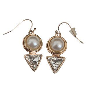 Gingersnaps Snap Charm Interchangeable Dangle Drop Gold Tone 1.5” Earrings